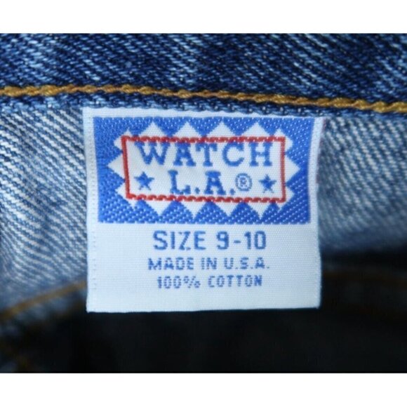 Vintage Watch LA Denim Hipster Bermuda Length Raw Hem Womens Junior Size 9-10 - Picture 7 of 7